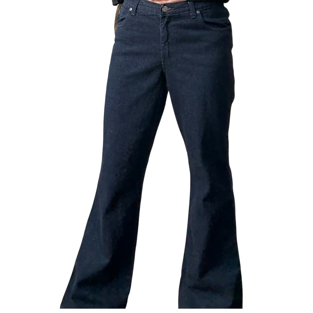 Stevenson overall Womens Dark Wash Denim Bootcut flare jeans NWT
